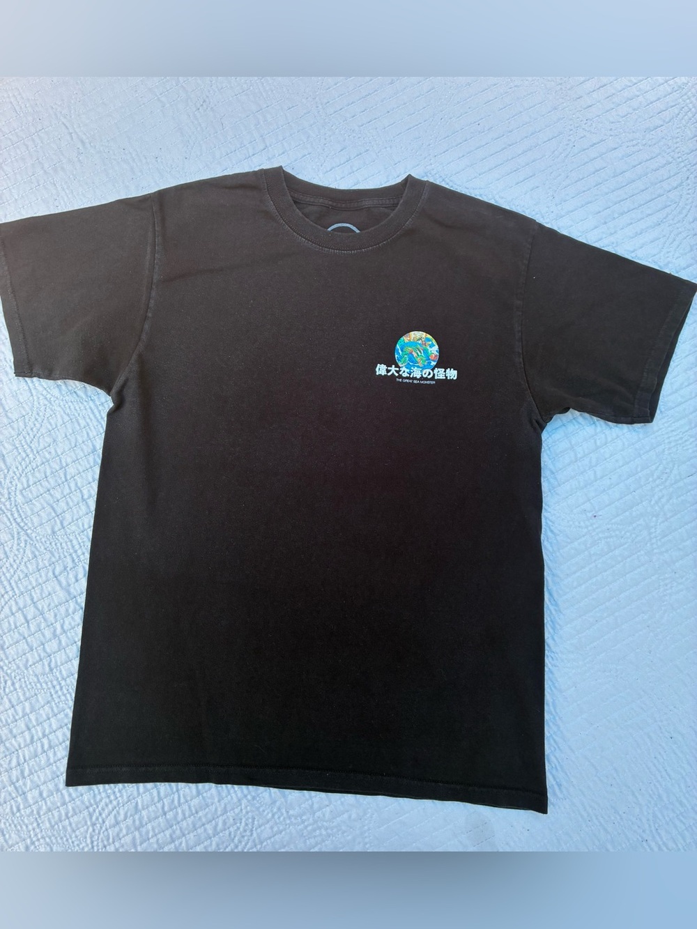 & Other Stories Black Short-Sleeve Tee with Small Multicolor Graphic